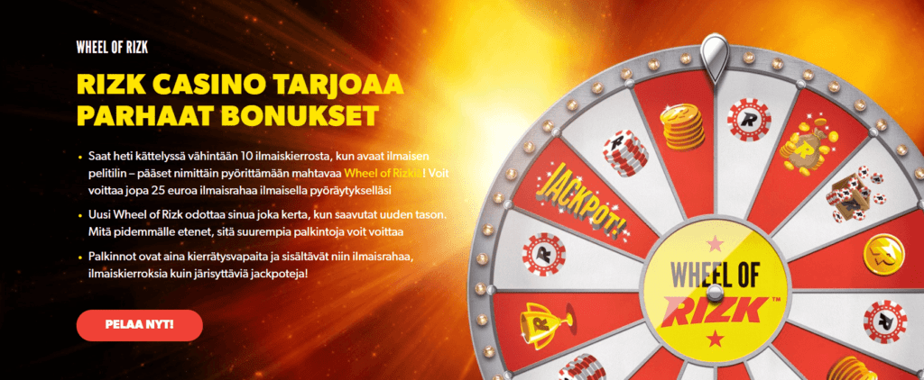 Pelaa Rizk kasinolla Suomessa ja pidä hauskaa yhdessä parhaat Nettikasinot